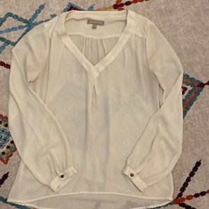 Banana Republic White Semi Sheer Blouse